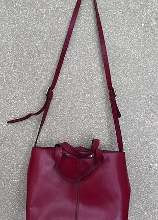 Жіноча сумка zara basic ,бордова 2