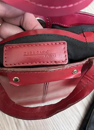 Жіноча сумка zara basic ,бордова 4