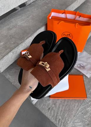 😍 шлепанцы женские empire sandal hermè s brun amourette