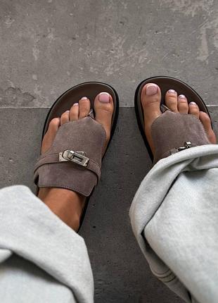 😍 шлепанцы женские empire sandal herme s grey sable