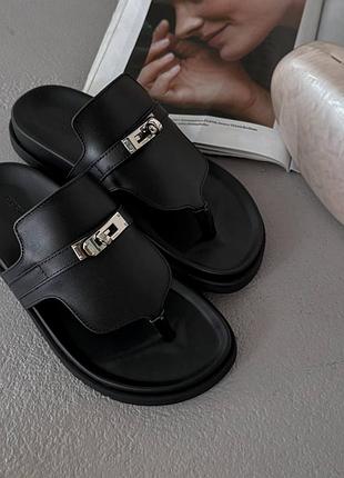 😍 шлепанцы женские empire sandal herme s leather black
