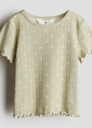 Футболка из ажурного трикотажа для девочки h&m