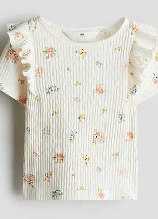 Футболка из ажурного трикотажа для девочки h&m