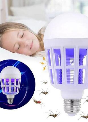 Светодиодная лампа отпугиватель от комаров mosquito killer lamp, 15вт