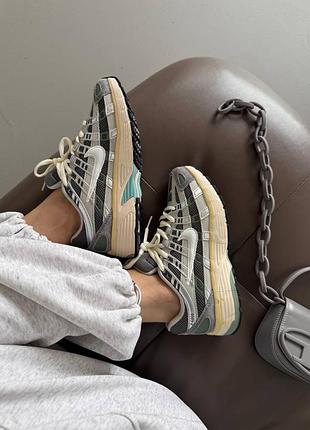 Кроссовки женские anike p-6000 | grey / green premium