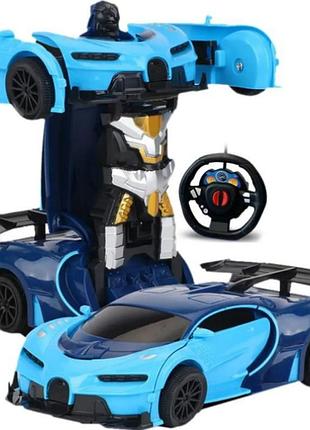 Машинка трансформер автобот bugatti robot car на радиоуправлении 2 в 1