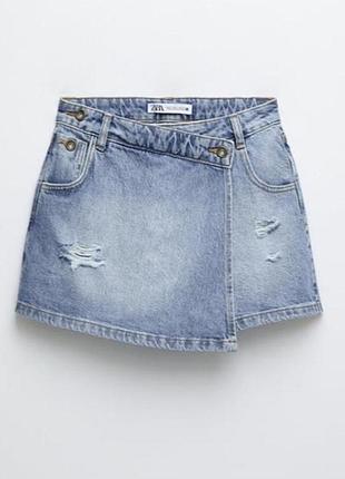 Трендова джинсова спідниця шорти zara голуба