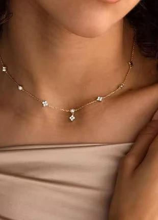 Серебряное колье с позолотой 925