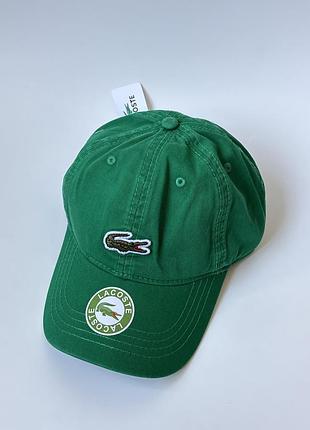 Кепка мужская lacoste зеленый хлопок one size регулируемая новая
