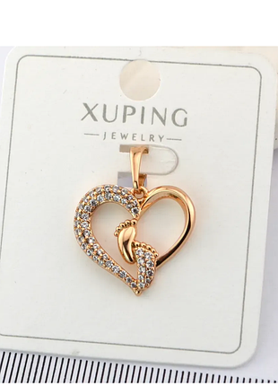 Кулон xuping сердце из медицинского золота позолота 18к