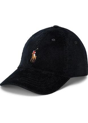 Бейсболка унисекс polo ralph lauren черная вельвет one size регулируемая