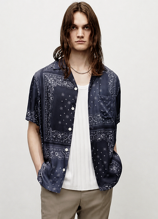 Рубашка летняя с коротким рукавом all saints на короткий рукав relaxed fit