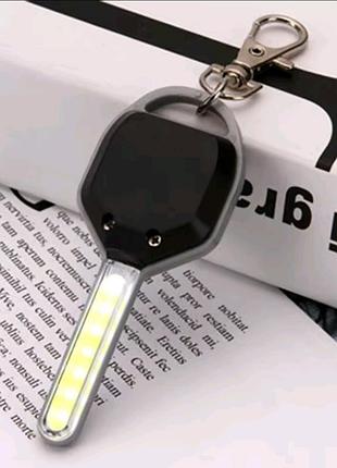 Компактний ліхтарик-брелок для ключів cob led — міні-ліхтарик у формі ключа + карабін