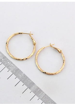 Сережки xuping кільця 3 см з медичного золота позолота 18к