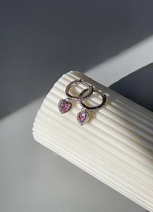 Сережки pandora «серце з блискучим ореолом»