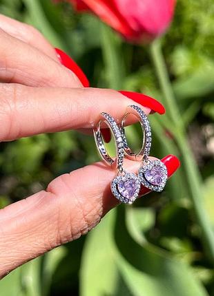 Сережки pandora «серце з блискучим ореолом»
