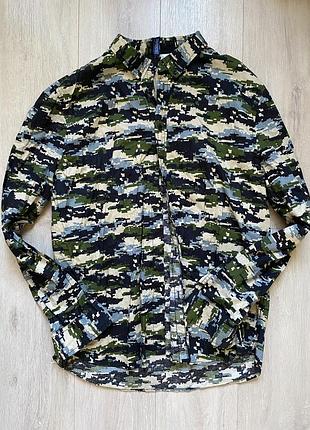 Камуфляжна чоловіча сорочка, xl, бавовна, divided