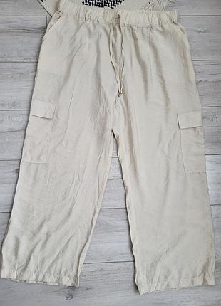 Женские бежевые карго брюки свободного кроя f&amp;f eur 48, xl/xxl