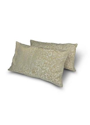 Декоративные подушки бежевые с орнаментом elegance, комплект 2 шт 55х32 см (п_0900)