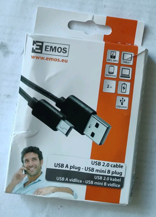 Кабель emos usb 2.0 (usb-a - mini-usb)