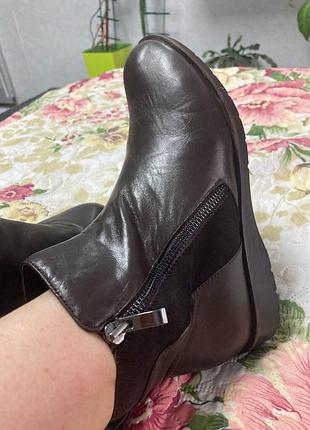 Комфортні 🍒шоколадні мякенькі шкіряні ботинки 38 розмір/25 см footglove