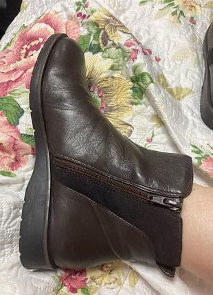 Комфортні 🍒шоколадні мякенькі шкіряні ботинки 38 розмір/25 см footglove