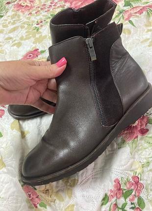 Комфортні 🍒шоколадні мякенькі шкіряні ботинки 38 розмір/25 см footglove