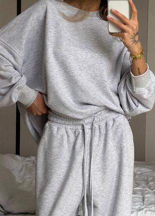 Женский костюм oversize свитшот + широкие брюки