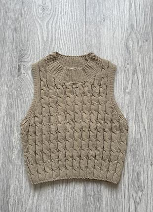Крута вʼязана жилетка zara 8-9 років