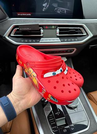 Чоловічі крокси crocs lightning mcqueen маквін червоні / стильні сабо крокс хайпові літні
