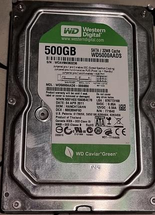 93% hdd 3.5 500 гб wd green 5400 rpm 68.1/68.9 wd5000aads-00s9b0 жесткий диск western digital