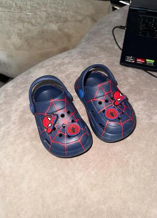 Крокси сабо гумові спайдер мен spider man резиновые кроксы crocs