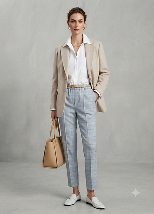 Жіночі класичні штани в клітинку "goldi" (slim fit)