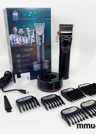 Професійна бездротова машинка для стрижки v-682 red тример для волосся