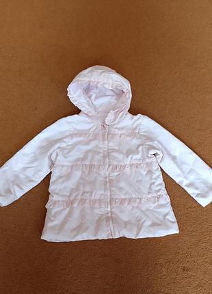 Куртка розовая для девочки benetton baby 74 cм