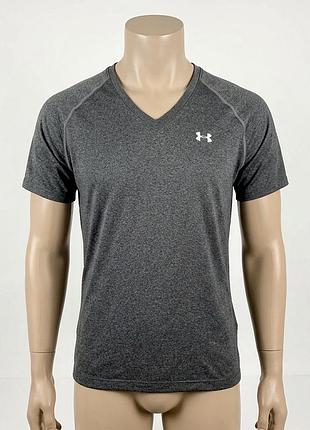 Спортивна жіноча сіра футболка under armour, тренувальна, бігова,для фітнесу..виріз v подібний,рукав -реглан.