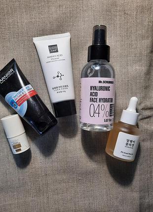 Набор уходовой косметики для лица лотом / garnier, mr.scrubber б/в, азиатская косметика