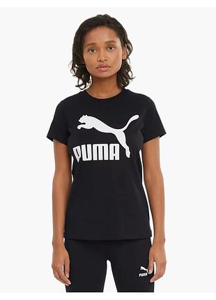 Футболка женская puma t-shirt classics logo black 530076-01