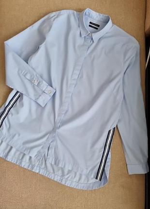 Голубая рубашка из поплина marc o'polo