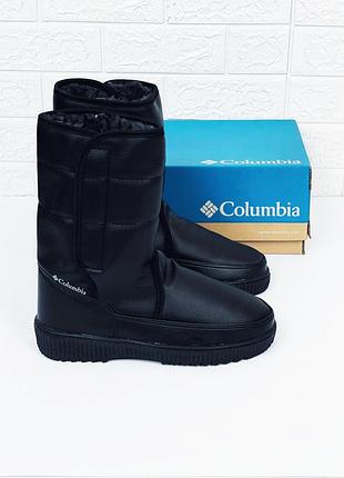 Мужские зимние дутики columbia на липучке дутиші коламбія зима чорні 41
