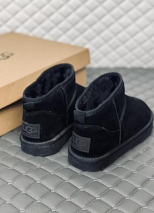 Замшеві міні уги жіночі чоловічі ugg mini замш зима чорні
