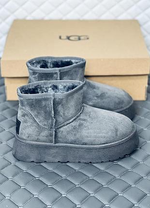 Ультра міні уги жіночі ugg ultra mini зима сірі