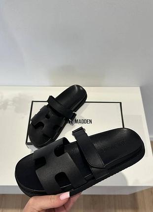 Новые черные кожаные шлепанцы steve madden 36 р.