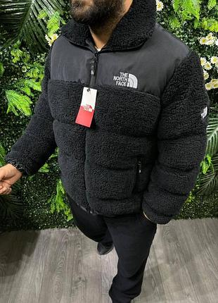 Чоловіча тепла зимова чорна куртка тедді тнф/the north face/tnf відмінної якості до -20с m