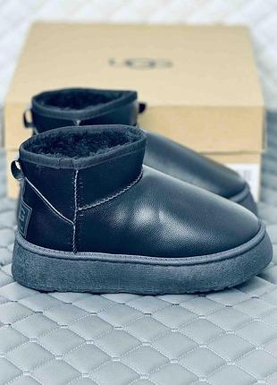 Ультра міні уги на платформі жіночі ugg ultra mini зима чорні