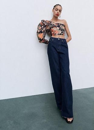 Актуальний трендовий топ на одне плече zara л l 40 🔥🔥🔥