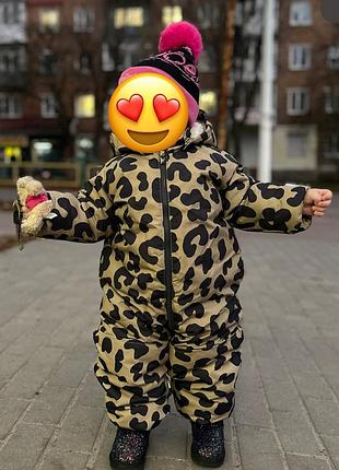Зимовий комбінезон h&m в лео принт