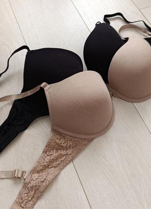 Бюстгальтер базовый бюст гладкий коттоновый лиф ажурный h&amp;m 36d 80d 75e
