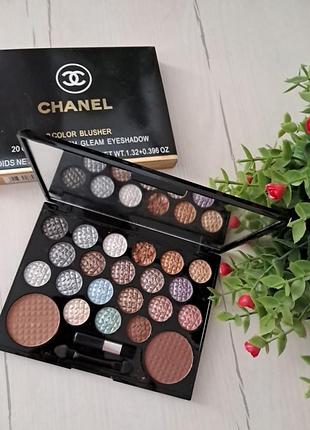Chanel тіні 20 кольорів + румяна 2 кольори))палетка  номер 03