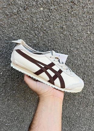 Женские бежевые кроссовки asics onitsuka tiger mexico 66 beige brown х асикс 41